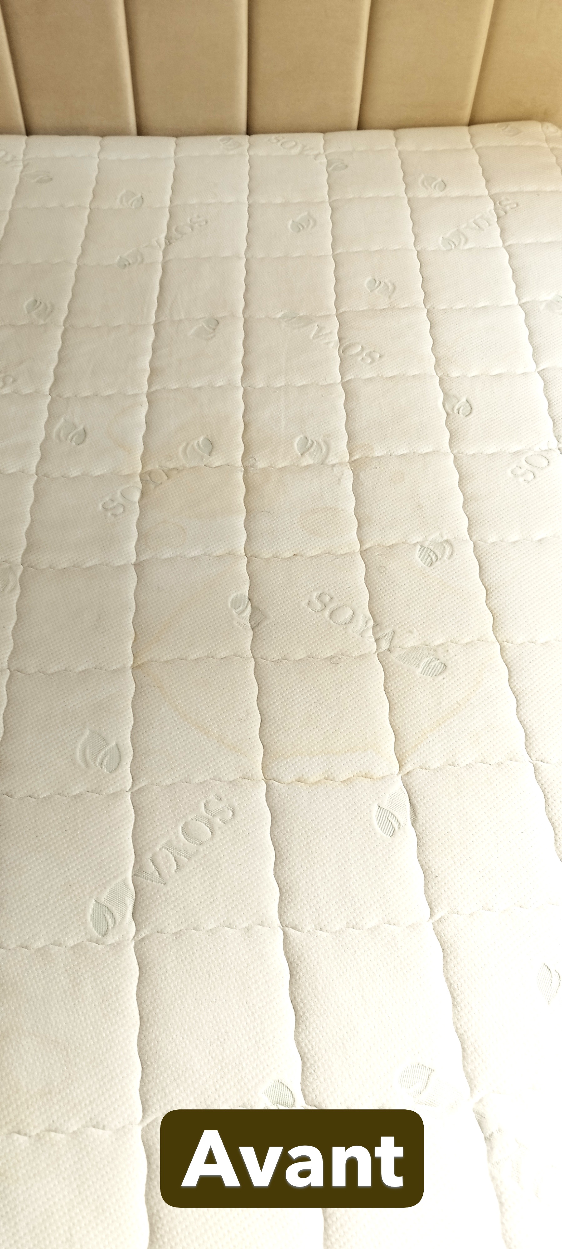 Matelas sale avant nettoyage